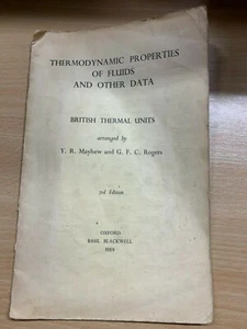 1959 "THERMODYNAMIC PROPERTIES OF FLUIDS & OTHER DATA" LARGE PAPERBACK BOOKLET - Picture 1 of 5