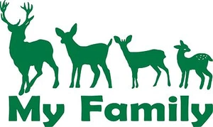 Family Hunting Deer Buck Doe Baby Fawn Car Truck Window Vinyl Decal Sticker - Picture 1 of 2