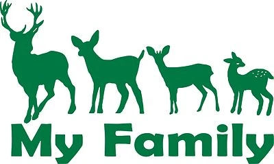Family Hunting Deer Buck Doe Baby Fawn Car Truck Window Vinyl Decal Sticker - Image 1 of 2