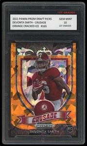 DEVONTA SMITH 2021 PANINI PRIZM DP ORANGE CRACKED ICE 1ST GRADED 10 ROOKIE CARD - Imagen 1 de 1
