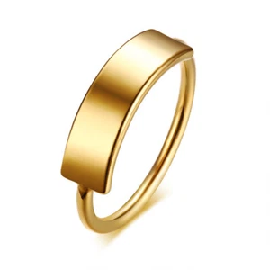 Womens Ring Stainless Steel Gift Elegant Gold Color Female Lady Party Ring Sz5-9 - Picture 1 of 7