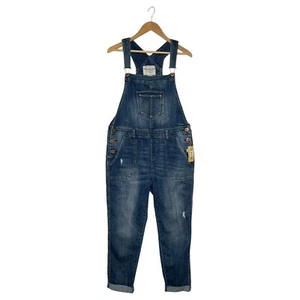 New American Rag Overalls Womens Juniors 13 Denim Light Wash Distressed Blue - Picture 1 of 12