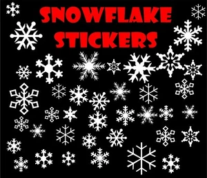 SNOWFLAKES Stickers 3 x Sizes - Great for WALLS, GLASS, ANY FLAT SURFACE - Picture 1 of 7