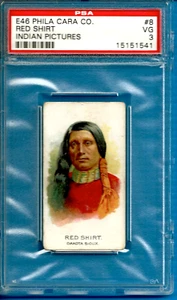 Camisa roja 1910 E46 Philadelphia Caramel Indian Pictures #8 PSA 3 - Imagen 1 de 2