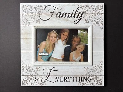 "Family is Everything" 9"x9" wooden picture frame for 4”x6” photo Malden Int NEW - Image 1 of 4