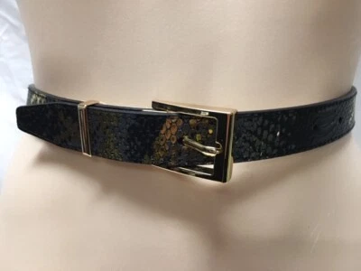 Women's NWT DKNY Casual Metallic Snake-Embossed Belt - Image 1 of 4