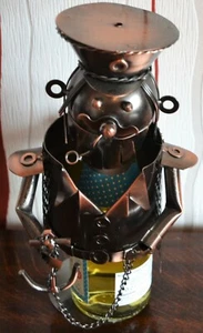PORTABOTTIGLIE Piccolo, metallo, omino bottiglia piccolo, "CAPITANO", nuovo - Foto 1 di 3