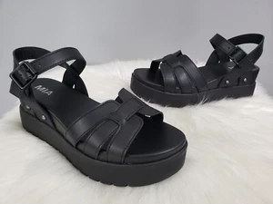 NEW WITHOUT BOX SIZE 7 - MIA Women's AERIAL Platform Sandals Black retro 90s y2k - Picture 1 of 7