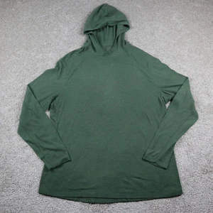 Lululemon Hoodie Mens Extra Large Green Waffle Knit Lightweight Sweatshirt - Picture 1 of 11