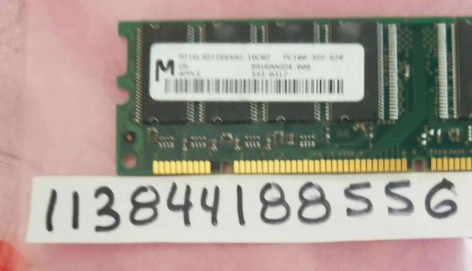 128MB SDR SD SDRAM  PC100  SYNCH DOUBLE RANK  2RX8 8X8 168PIN NON-ECC  INTEL AMD - Image 1 of 1
