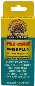 Pro-Cure Pink Anise Plus Bait Oil 2 oz Bottle Fishing Scent w/UV Flash - Picture 1 of 1