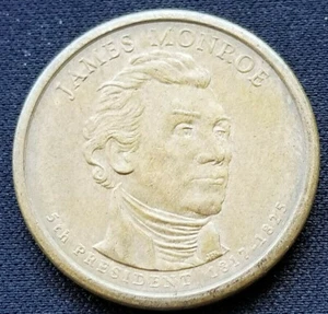 1 dollar gold coin,James Monroe,clad layer missing,mint error,collectible - Picture 1 of 4
