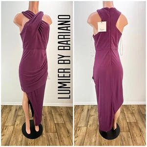 NUEVO Vestido Lumier by Bariano Mujer Púrpura Talla Grande Clubbing Cóctel Noche - Imagen 1 de 18