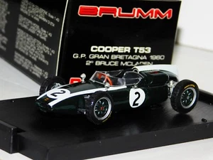 COOPER T53 #2 BRUCE MCLAREN ENGLAND GP 1960 BRUMM R299 1:43 - Foto 1 di 1