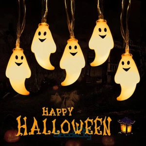Halloween Decorations Indoor Outdoor, Hanging Glowing Ghost LED String Lights - Picture 1 of 21