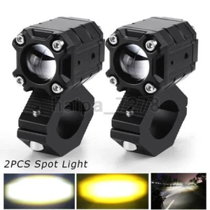 2X LED Headlight Work Spot Light Yellow White Pod Driving Fog Motorcycle ATV SUV - Bild 1 von 10