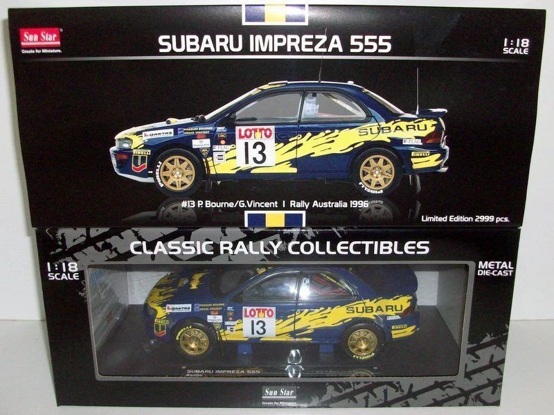 SUNSTAR 1/18 - 5505 SUBARU IMPREZA 555 #13 BOURNE - RALLY AUSTRALIA 1996 - Photo 1/1