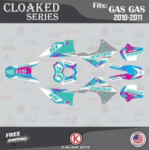 Graphics Kit for GasGas EC125 EC200 EC250 EC300 EC450 (2010-2011) Cloaked - Cyan - Picture 1 of 6