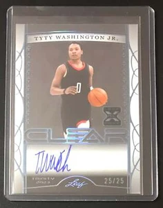 2022-23 Leaf Trinity Clear Auto Holo Platinum TyTy Washington Jr. XRC 25/25 - Picture 1 of 2