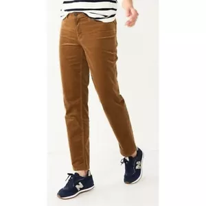 NWT Croft & Barrow Straight-Leg Corduroy Pants Mid Rise Brown Size 18 - Picture 1 of 2