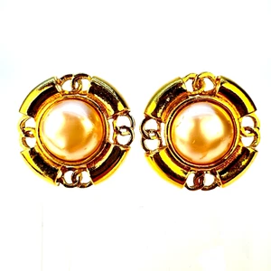 CHANEL Earrings Coco Mark Rare Authentic Vintage - Imagen 1 de 14