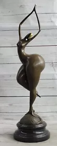 Curvaceous Nude Abstract Lady Bronze Sculpture Signed Milo Statue Figurine SALE - Picture 1 of 10