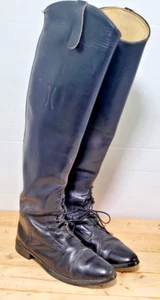 Vintage Damen Reitstiefel groß schwarz Leder R950 Größe 9 hergestellt in den USA - Bild 1 von 22