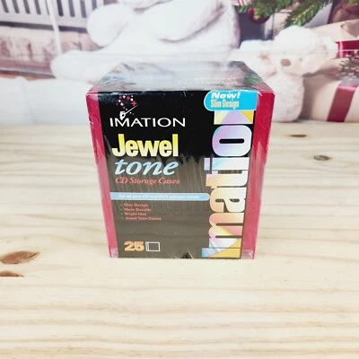 Imation Slim Jewel Cases DVD CD Jewel Tone 25 Pack Case Multi Color New - Image 1 of 4