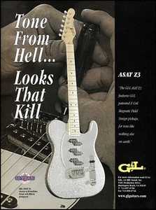 Guitarra eléctrica G&L ASAT Z3 Silver-Flake 1999 anuncio 8 x 11 impresión de anuncio - Imagen 1 de 3