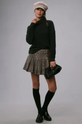 NUEVO CON ETIQUETAS ANTHROPOLOGIE 100% CACHEMIR CUELLO ALTO TÚNICA SUÉTER NEGRO TALLA GRANDE S TALLA M Foto 1 de 4