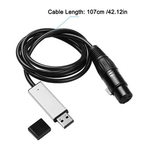 USB to DMX Interface Adapter DMX512 Stage Light Controller Cable For PC Disco - Picture 1 of 19