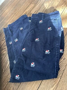 Vineyard Vines Corduroy Pants Boys 14 Blue Flat Front Santa whale Christmas - Picture 1 of 5