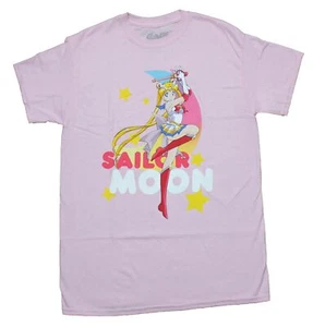 Sailor Moon Adult New T-Shirt - One Legged Pose Arms Up Over Logo - Picture 1 of 1