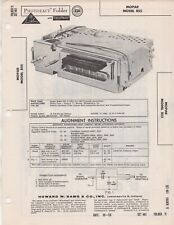 1959 PLYMOUTH radio service manual 855 schematic photofact P-5901 mopar DIAGRAM 