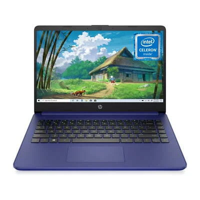 HP Stream 14 inch Windows Laptop Intel Celeron N4020 Windows 11 Home - Blue - Image 1 of 4