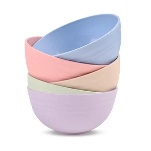 5Pcs Unbreakable Cereal Bowls, 18 OZ Reusable Lightweight Wheat Straw Bowl, D... - Picture 1 of 9