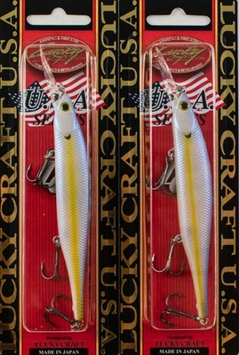 (ЛОТ ИЗ 2) Lucky Craft Lightning Pointer 110DD 1/2 унции Chartreuse Shad I8133 - Изображение 1 из 3