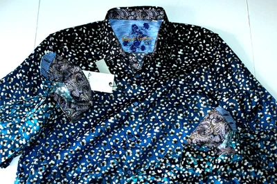 Robert Graham Shirt Casa Aqua Blue Floral Classic Fit LS New Extra Large XL - Image 1 of 4