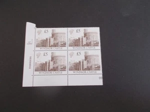 GB QEII 1988 Castle £5 High Value Cylinder Block of 4 Cylinder 1C Superb U/M - Picture 1 of 1
