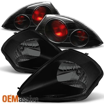Faros + luces traseras Fit 2000-2002 Mitsubishi Eclipse negros Somked Foto 1 de 4