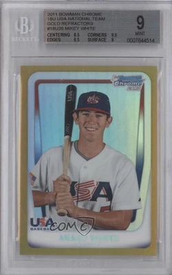 2011 Bowman Chrome USA 18U National Team Refractors Gold /50 Mikey White BGS 9 - Image 1 of 2
