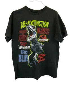 Vintage Jurassic World De-Extinctions Boy's XL 14/16 Black Graphic T-Shirt - EUC - Picture 1 of 10