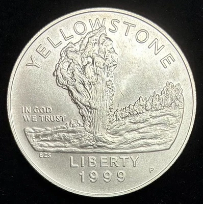 1999-P Yellowstone Commemorative Silver Dollar, Brilliant Uncirculated - Image 1 of 2