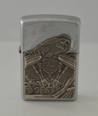 Zippo Harley Davidson V2 Eagle 2003 Benzinfeuerzeug USA defekt Teil fehlt - Bild 1 von 4