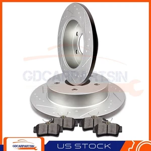 Brake Rear Disc Rotors And Ceramic Pads Slotted For 1994-2004 Ford Mustang - Foto 1 di 8