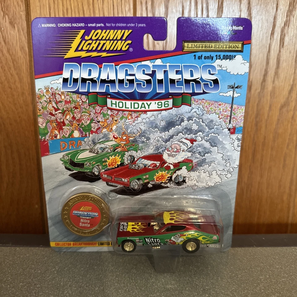 Coche divertido Holiday 1996 Johnny Lightning Dragsters NITRO SANTA NHRA 1 de 15000 Foto 1 de 4
