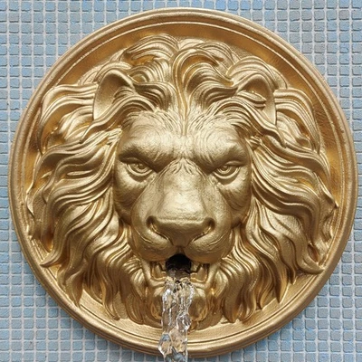 Lion head  Gold  water spout 13,5"feature for pool design - Image 1 of 4
