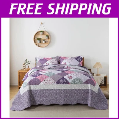 Rustic Purple Oversized King Quilt Set - Image 1 of 4