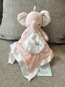 NEU! Douglas Baby rosa & weiß Elefant Plüsch Sicherheitsdecke Lovey Satin Rand - Bild 1 von 8