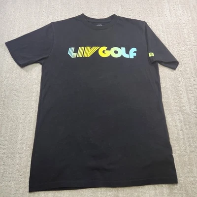 Liv Golf Shirt Men Medium Black USA Made Bryson Dustin Cotton - Image 1 of 4